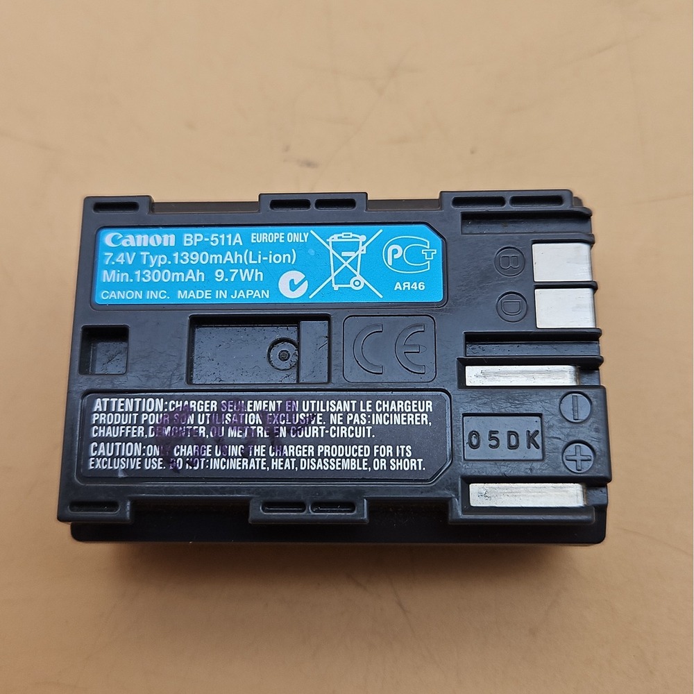 Canon Camera Battery BP-511A European Model Genuine OEM 7.4V Li-ion